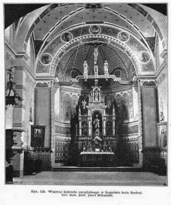Wnętrze kościoła w Żegocinie - ok. 1925 r.